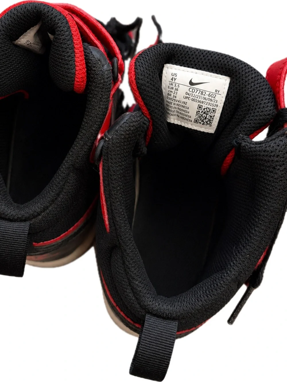 Nike Boy’s Red and Black High-Top Sneakers